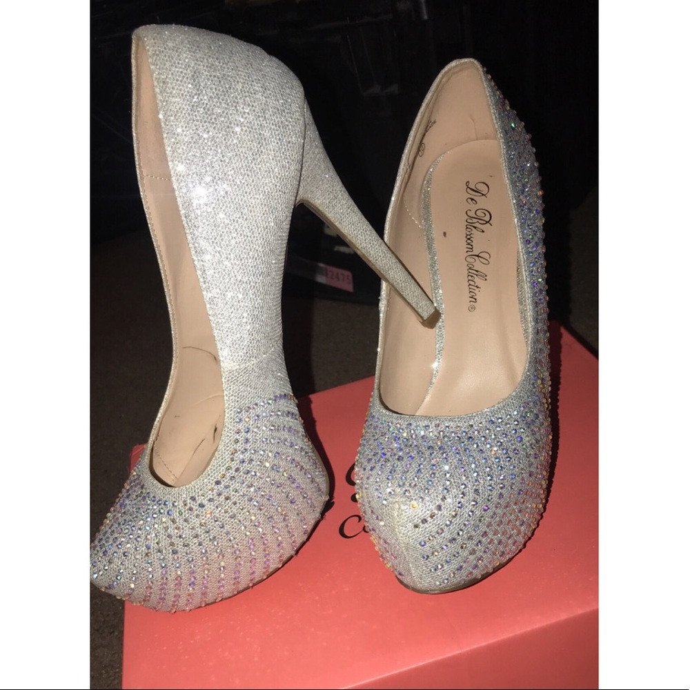 Silver diamond heels